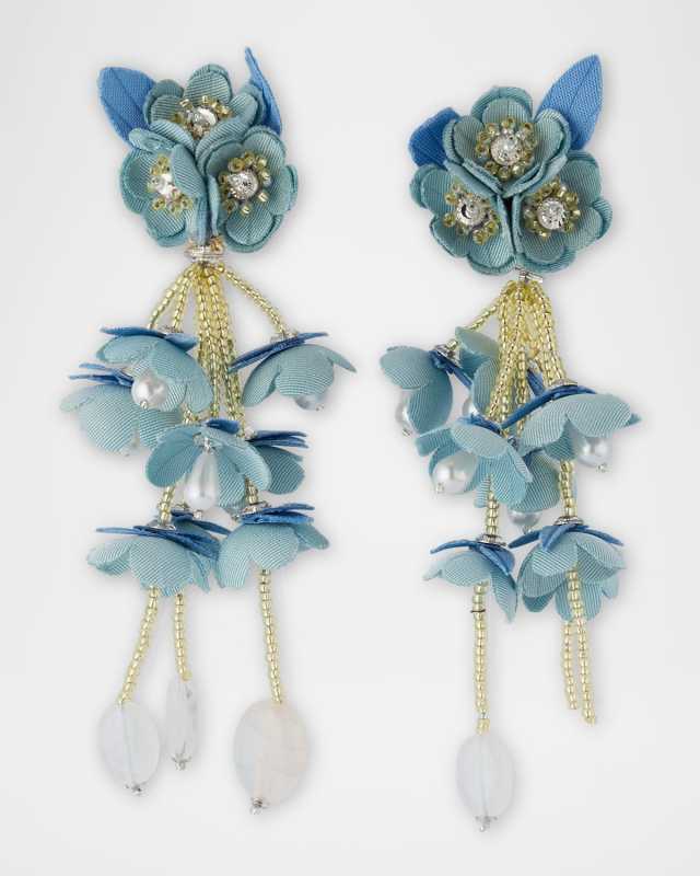 Gradient Flower Drop Earrings